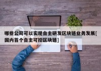 哪些公司可以实现自主研发区块链业务发展[国内首个自主可控区块链]